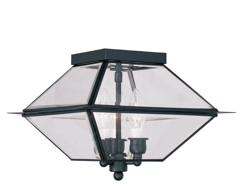 Livex Lighting 2185-04 Three Light Outdoor Ceiling Mount, Black