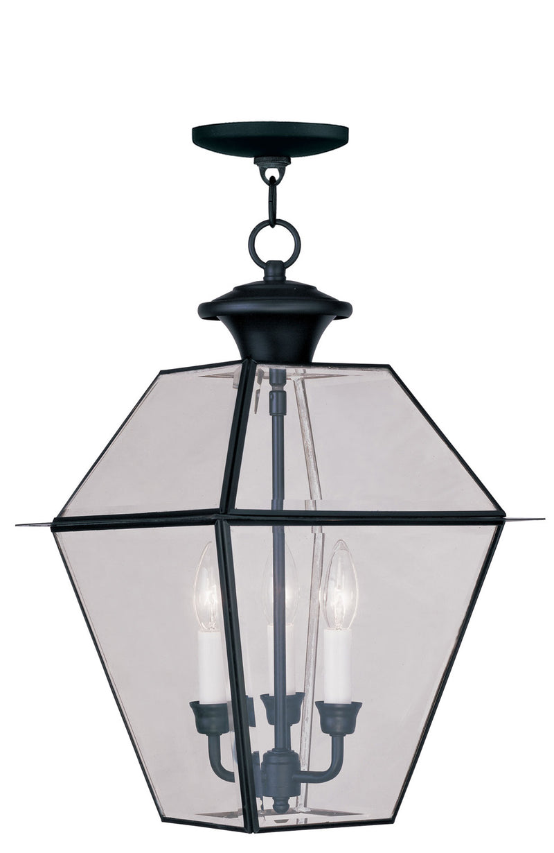 Livex Lighting 2385-04 Three Light Outdoor Pendant, Black