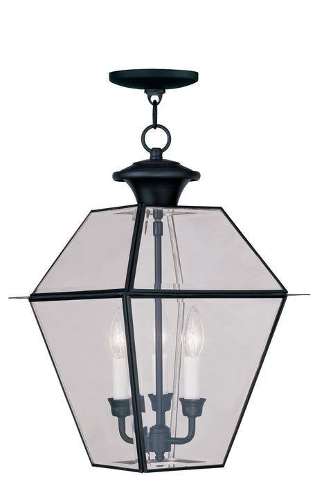 Livex Lighting 2385-04 Three Light Outdoor Pendant, Black