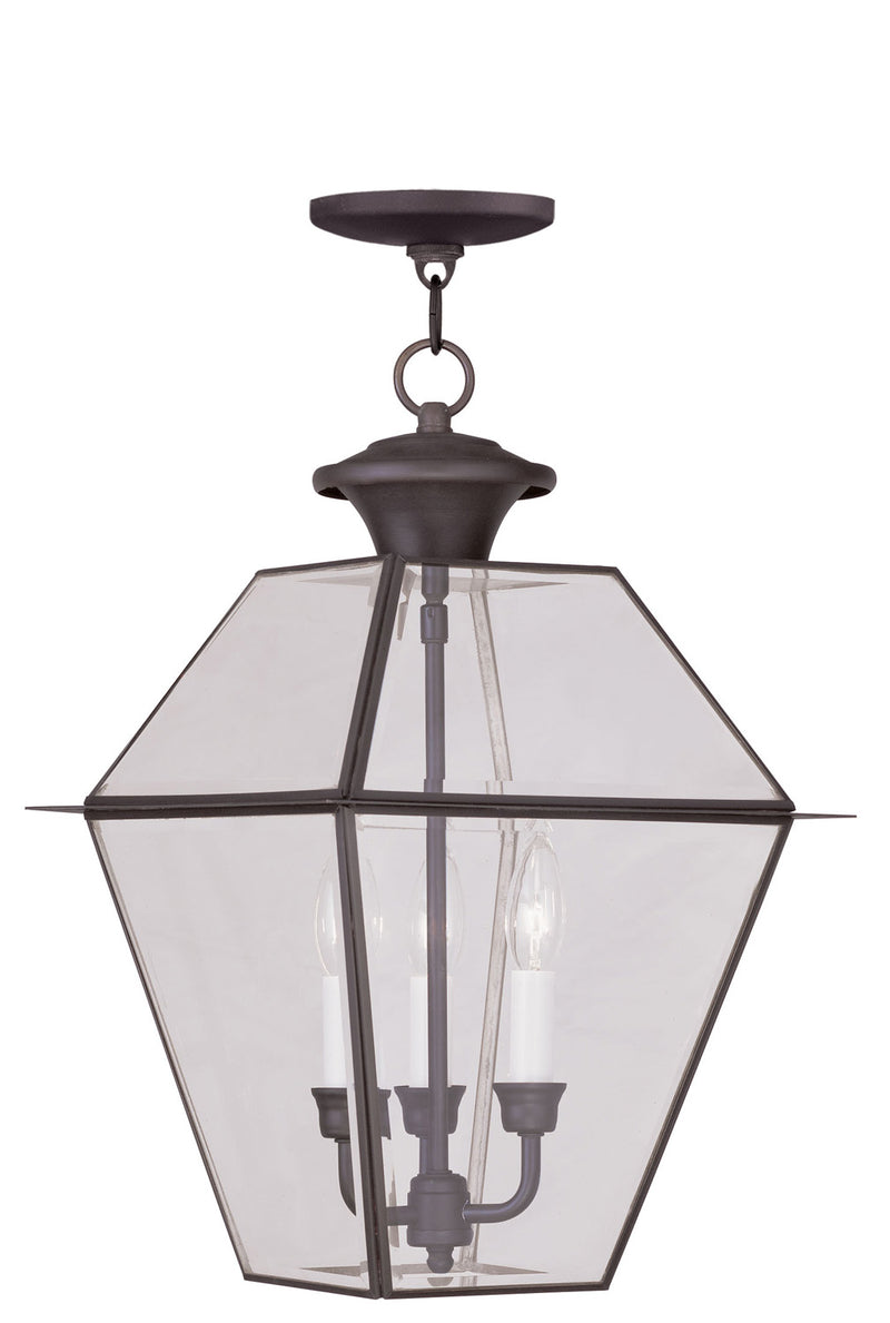 Livex Lighting 2385-07 Three Light Outdoor Pendant, Bronze