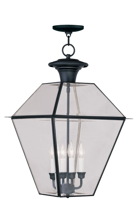 Livex Lighting 2387-04 Four Light Outdoor Pendant, Black