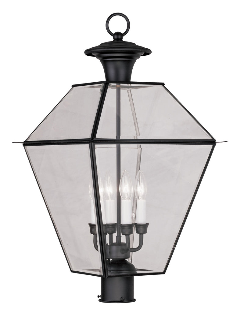 Livex Lighting 2388-04 Four Light Outdoor Post Lantern, Black
