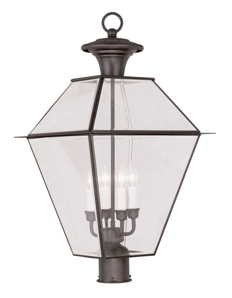 Livex Lighting 2388-07 Four Light Outdoor Post Lantern, Bronze