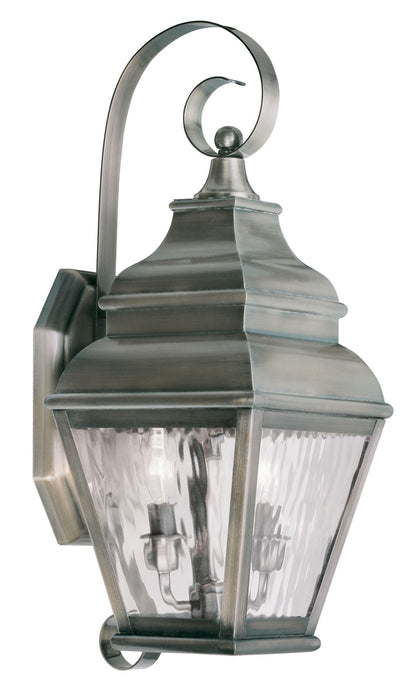 Livex Lighting 2602-29 Two Light Outdoor Wall Lantern, Vintage Pewter