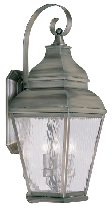 Livex Lighting 2605-29 Three Light Outdoor Wall Lantern, Vintage Pewter