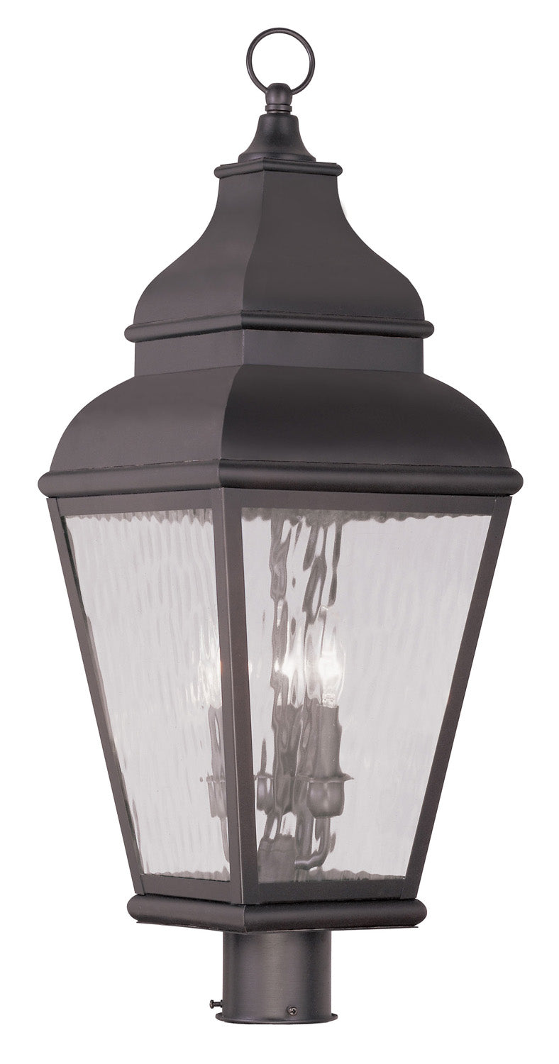Livex Lighting 2606-07 Three Light Post-Top Lanterm, Bronze