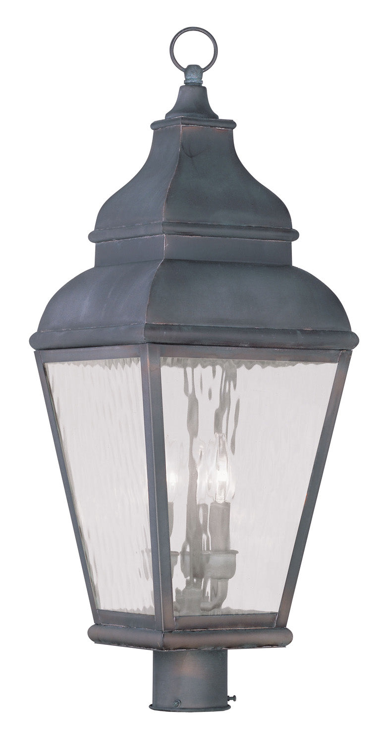 Livex Lighting 2606-61 Three Light Post-Top Lanterm, Charcoal