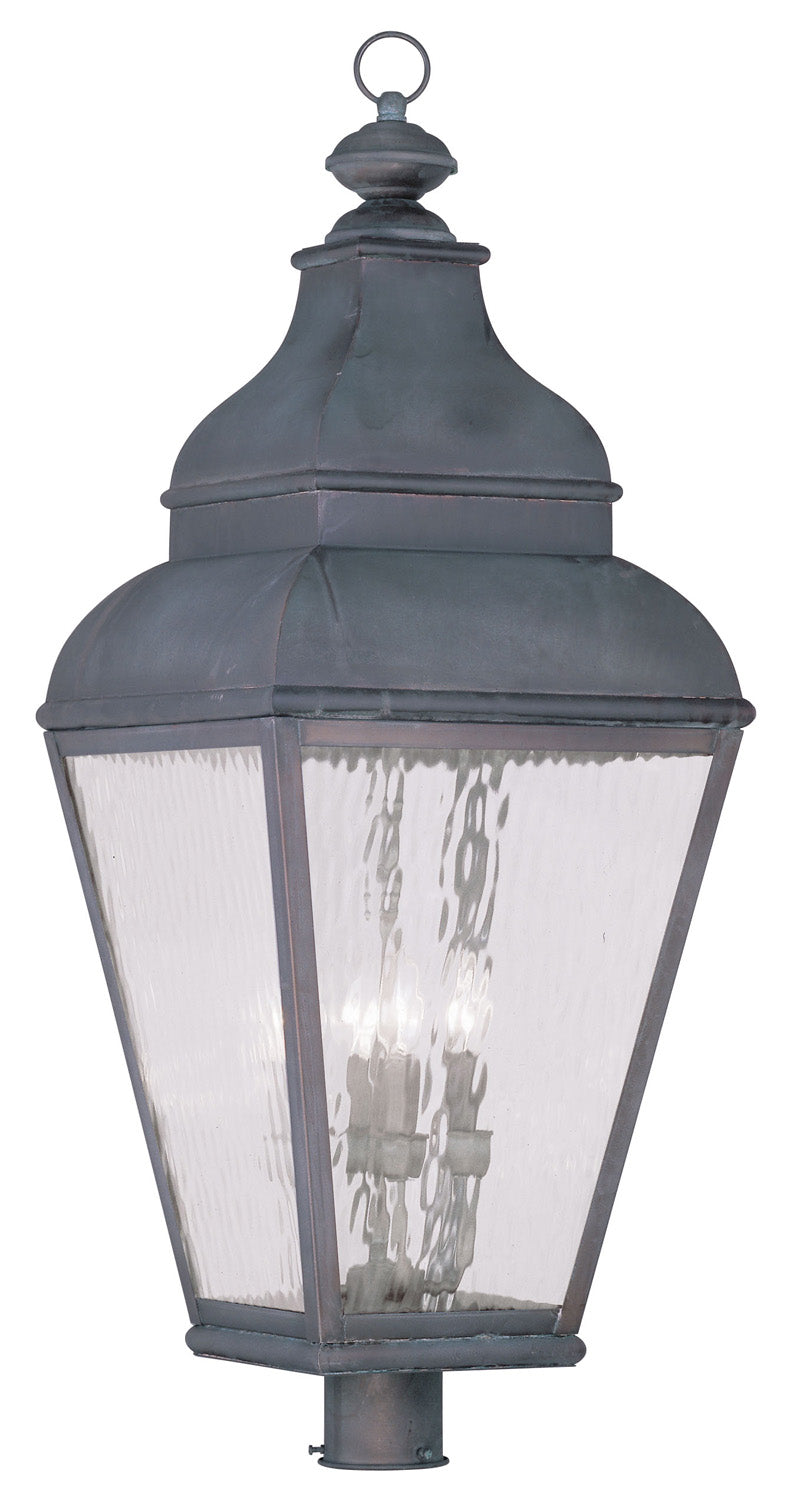 Livex Lighting 2608-61 Four Light Outdoor Post Lantern, Charcoal