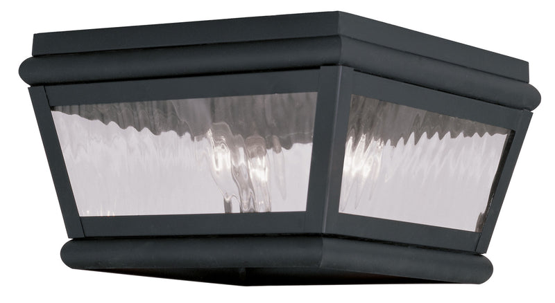 Livex Lighting 2611-04 Two Light Outdoor Ceiling Mount, Black