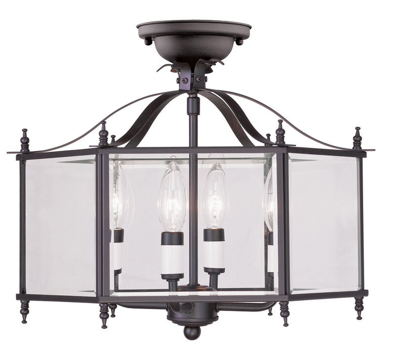 Livex Lighting 4398-07 Four Light Pendant/Ceiling Mount, Bronze