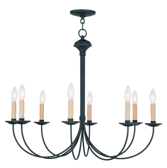 Livex Lighting 4457-04 Eight Light Chandelier, Black