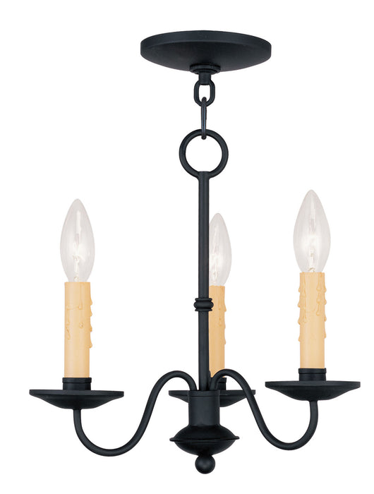Livex Lighting 4463-04 Three Light Mini Chandelier, Black