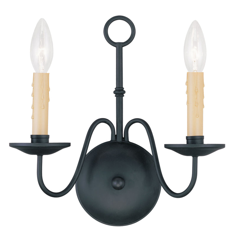 Livex Lighting 4492-04 Two Light Wall Sconce, Black