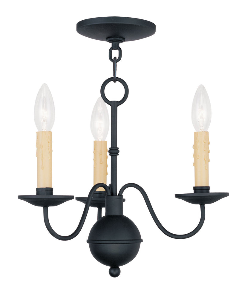 Livex Lighting 4493-04 Three Light Mini Chandelier, Black