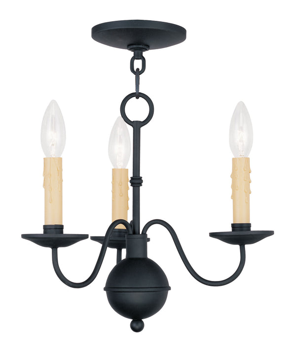Livex Lighting 4493-04 Three Light Mini Chandelier, Black