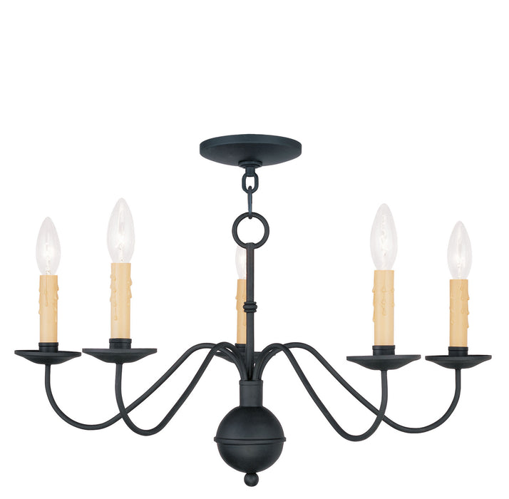 Livex Lighting 4495-04 Five Light Chandelier, Black
