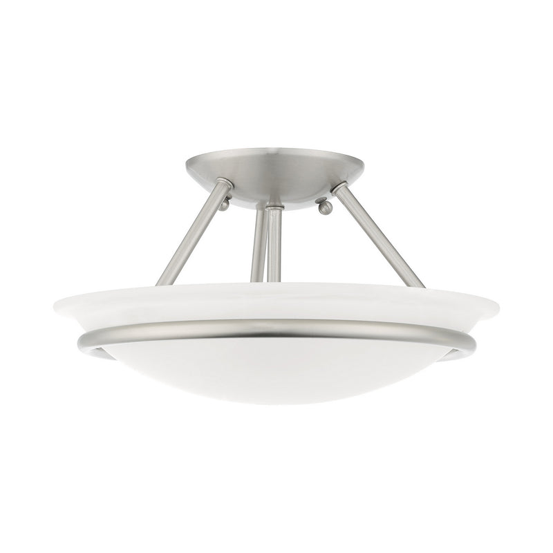 Livex Lighting 4823-91 Two Light Ceiling Mount, Brushed Nickel