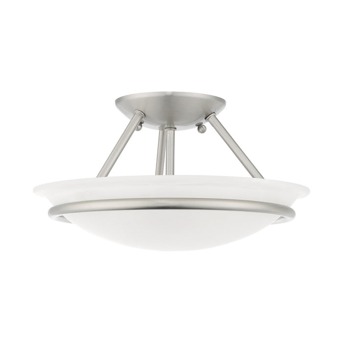 Livex Lighting 4823-91 Two Light Ceiling Mount, Brushed Nickel