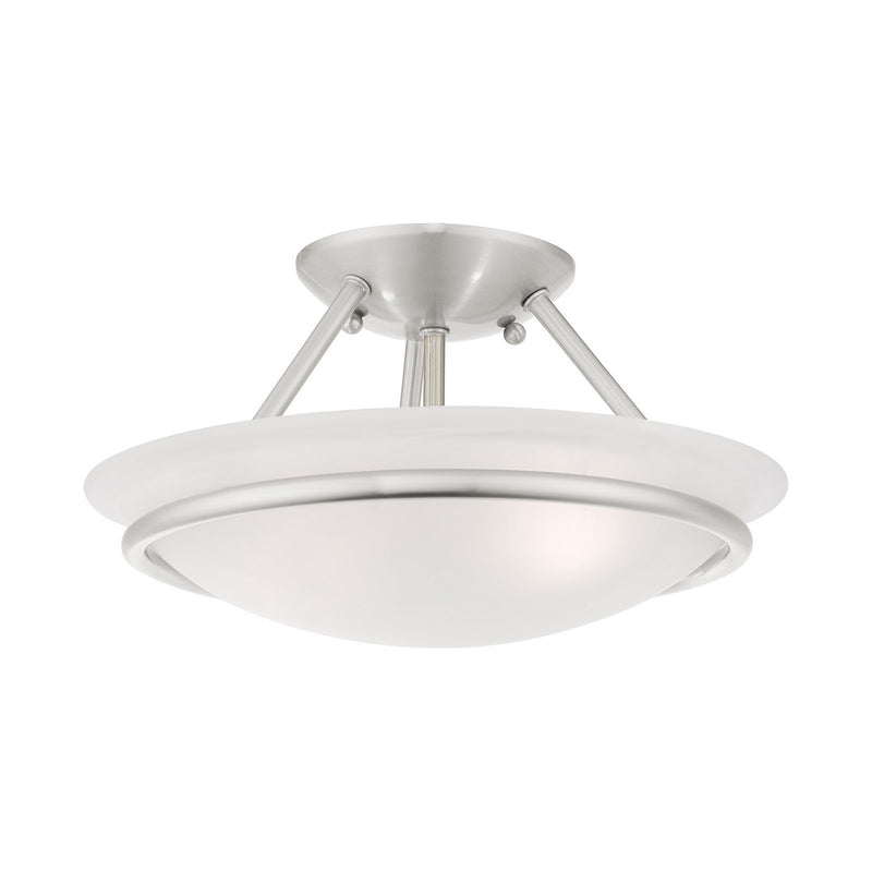 Livex Lighting 4823-91 Two Light Ceiling Mount, Brushed Nickel