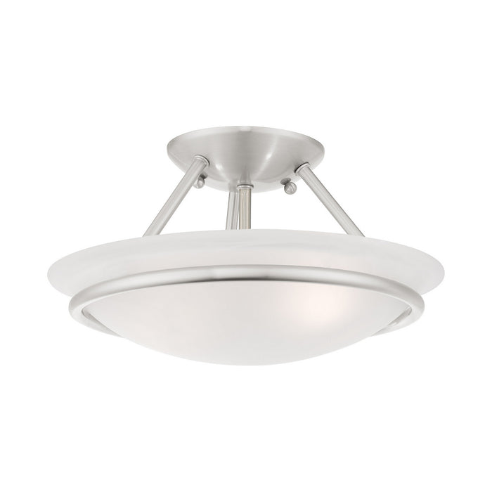 Livex Lighting 4823-91 Two Light Ceiling Mount, Brushed Nickel