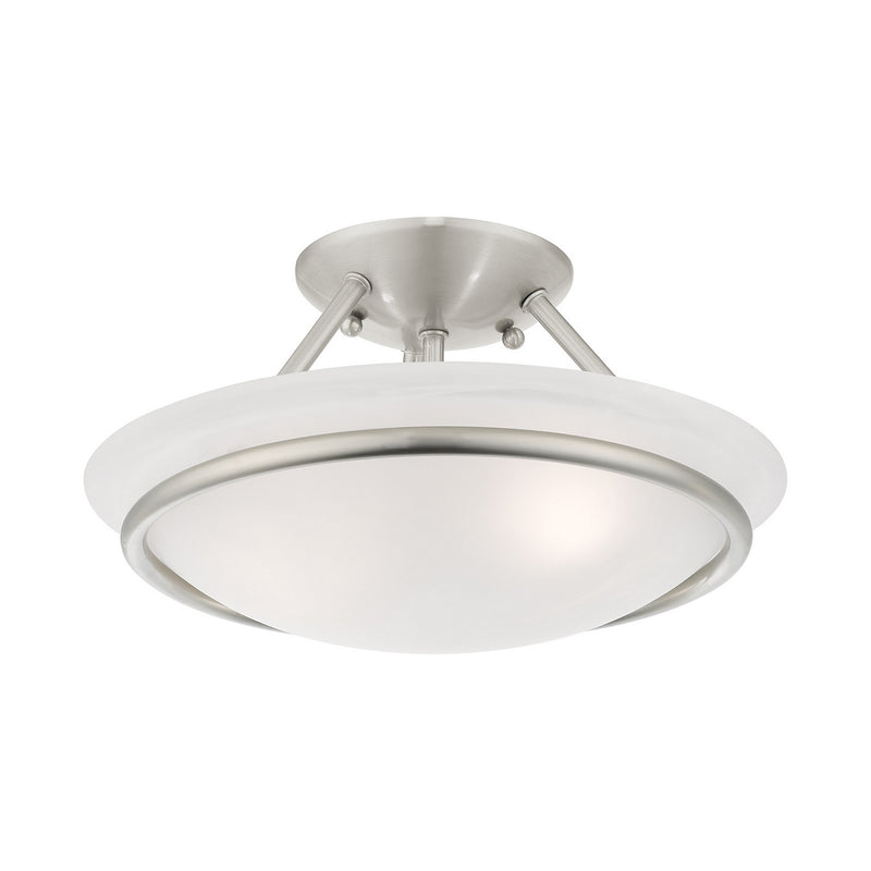Livex Lighting 4823-91 Two Light Ceiling Mount, Brushed Nickel