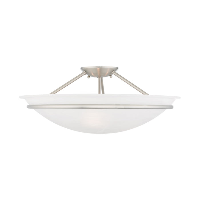 Livex Lighting 4825-91 Three Light Ceiling Mount, Brushed Nickel