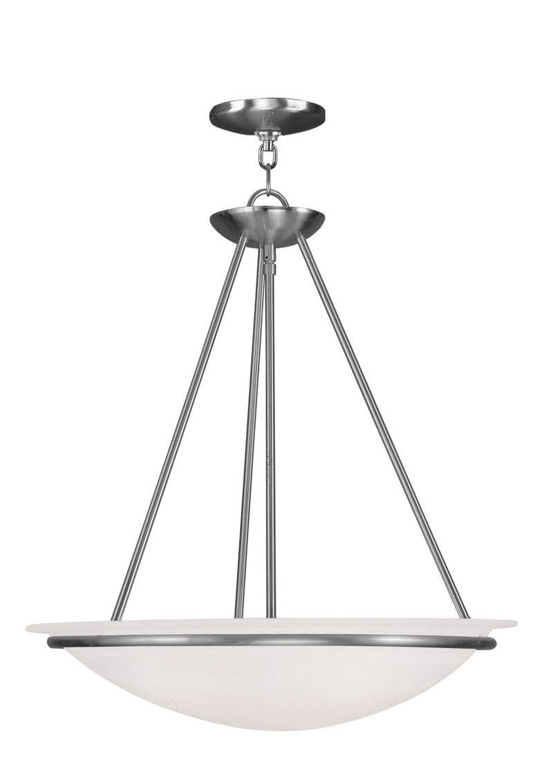 Livex Lighting 4826-91 Three Light Pendant, Brushed Nickel