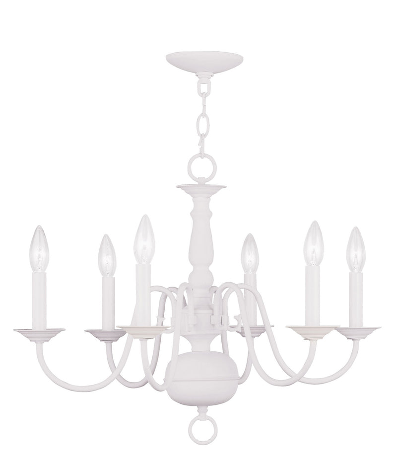 Livex Lighting 5006-03 Six Light Chandelier, White