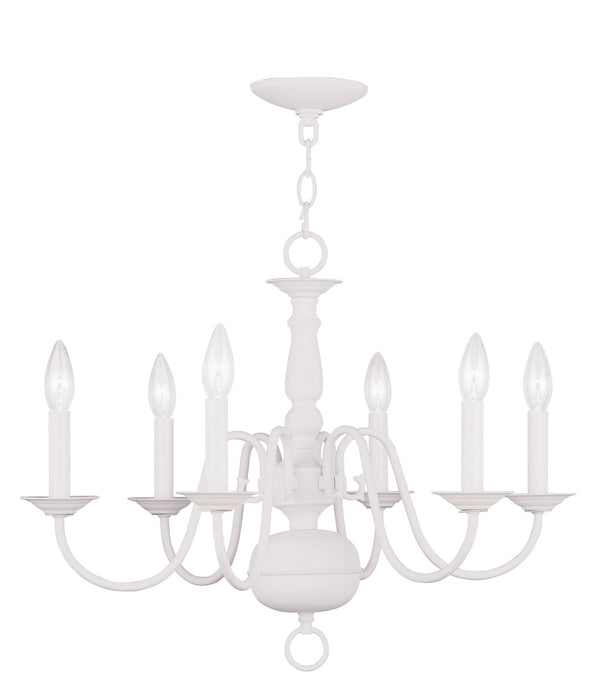 Livex Lighting 5006-03 Six Light Chandelier, White