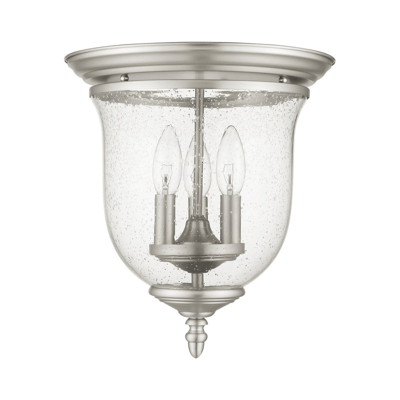Livex Lighting 5024-91 Three Light Ceiling Mount, Brushed Nickel