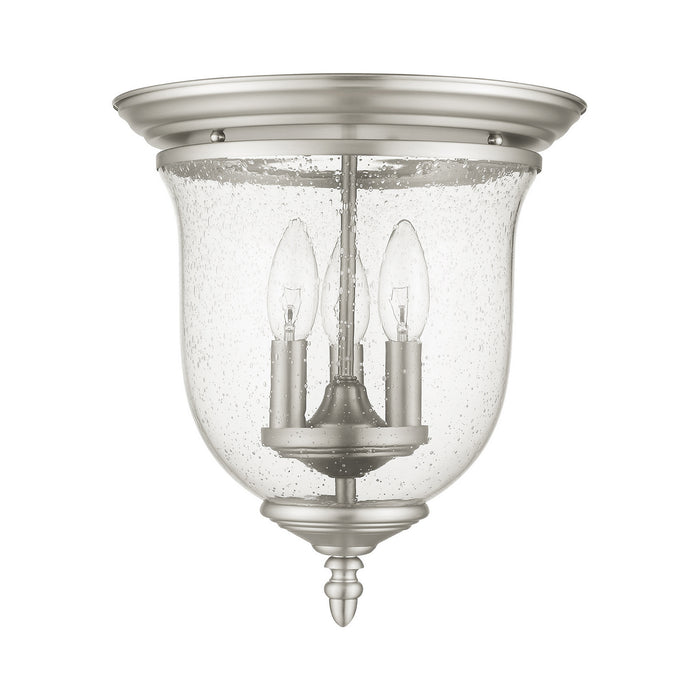 Livex Lighting 5024-91 Three Light Ceiling Mount, Brushed Nickel