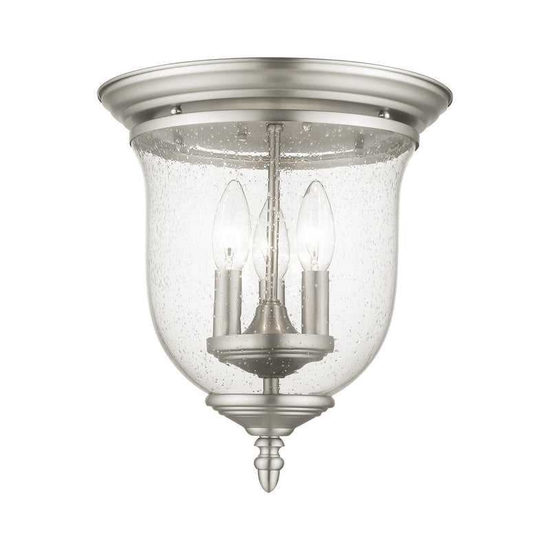 Livex Lighting 5024-91 Three Light Ceiling Mount, Brushed Nickel