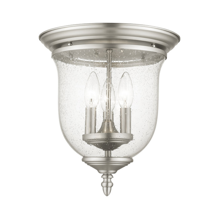 Livex Lighting 5024-91 Three Light Ceiling Mount, Brushed Nickel