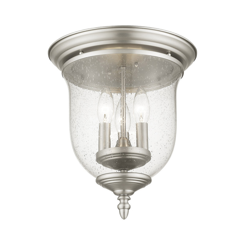Livex Lighting 5024-91 Three Light Ceiling Mount, Brushed Nickel