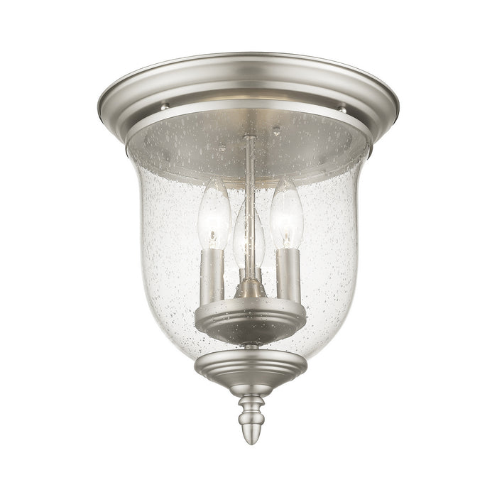 Livex Lighting 5024-91 Three Light Ceiling Mount, Brushed Nickel