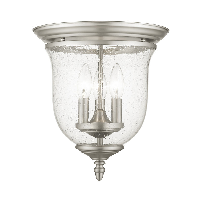 Livex Lighting 5024-91 Three Light Ceiling Mount, Brushed Nickel