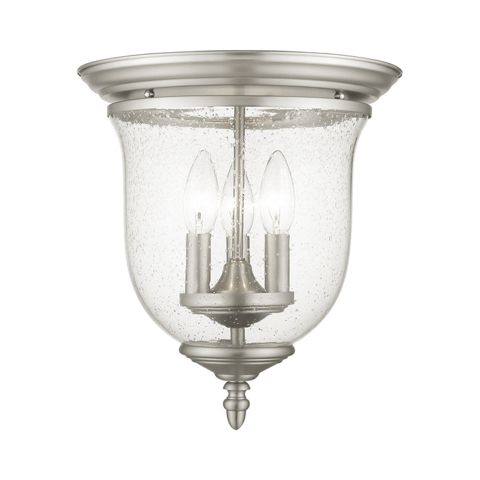Livex Lighting 5024-91 Three Light Ceiling Mount, Brushed Nickel