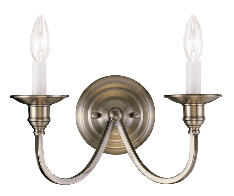 Livex Lighting 5142-01 Two Light Wall Sconce, Antique Brass