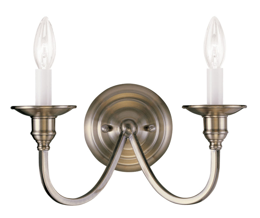 Livex Lighting 5142-01 Two Light Wall Sconce, Antique Brass