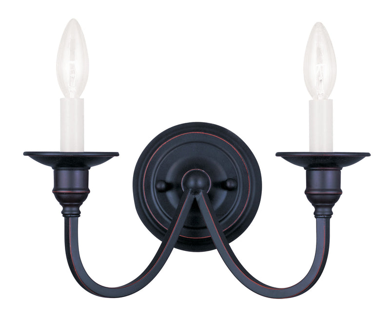 Livex Lighting 5142-67 Two Light Wall Sconce, Hand Applied Olde Bronze