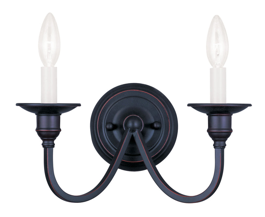 Livex Lighting 5142-67 Two Light Wall Sconce, Hand Applied Olde Bronze