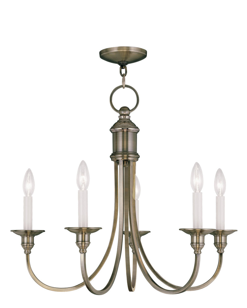 Livex Lighting 5145-01 Five Light Chandelier, Antique Brass