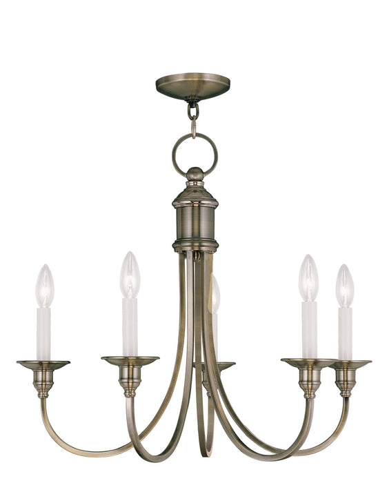 Livex Lighting 5145-01 Five Light Chandelier, Antique Brass