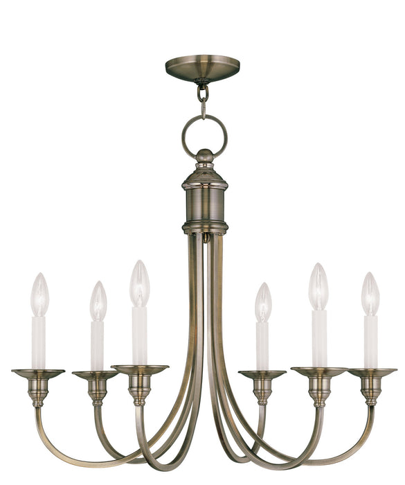 Livex Lighting 5146-01 Six Light Chandelier, Antique Brass