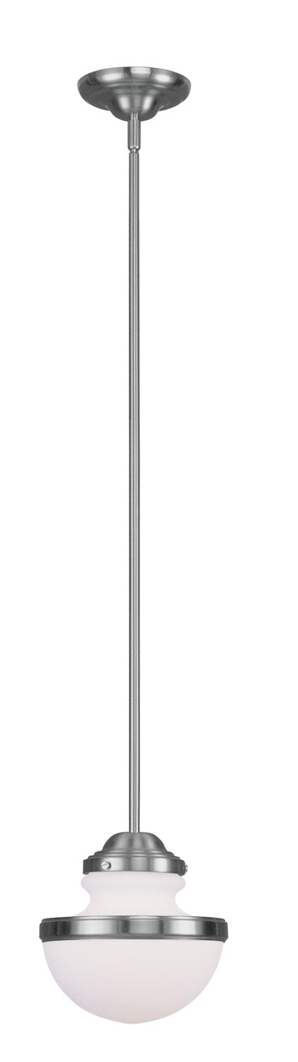 Livex Lighting 5724-91 One Light Pendant, Brushed Nickel