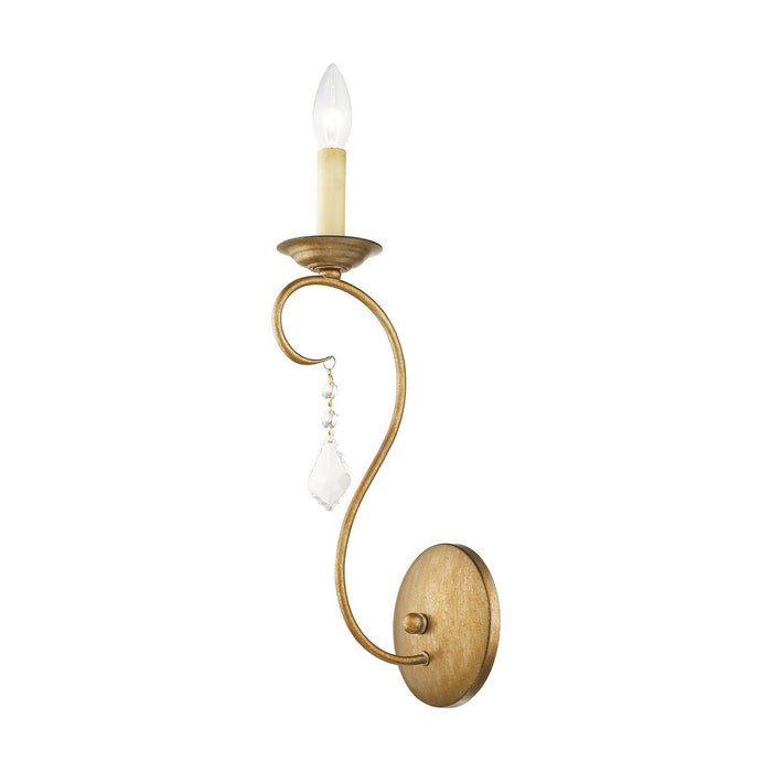 Livex Lighting 6421-48 One Light Wall Sconce, Hand Applied Antique Gold Leaf