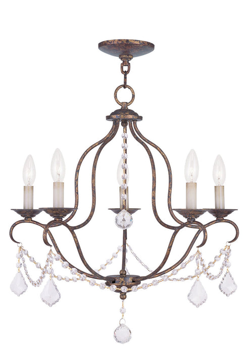 Livex Lighting 6435-71 Five Light Chandelier, Hand Applied Venetian Golden Bronze