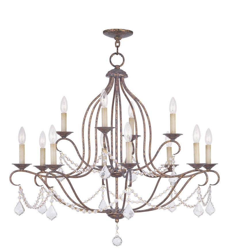 Livex Lighting 6438-71 12 Light Chandelier, Hand Applied Venetian Golden Bronze