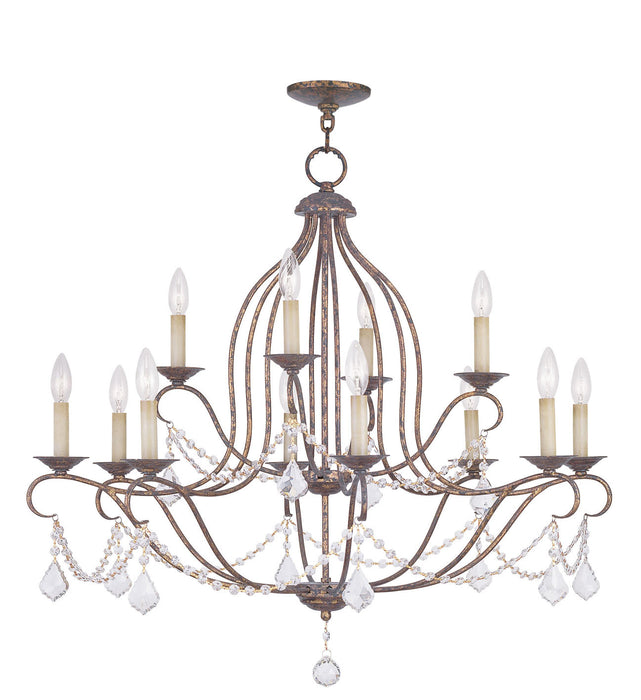 Livex Lighting 6438-71 12 Light Chandelier, Hand Applied Venetian Golden Bronze