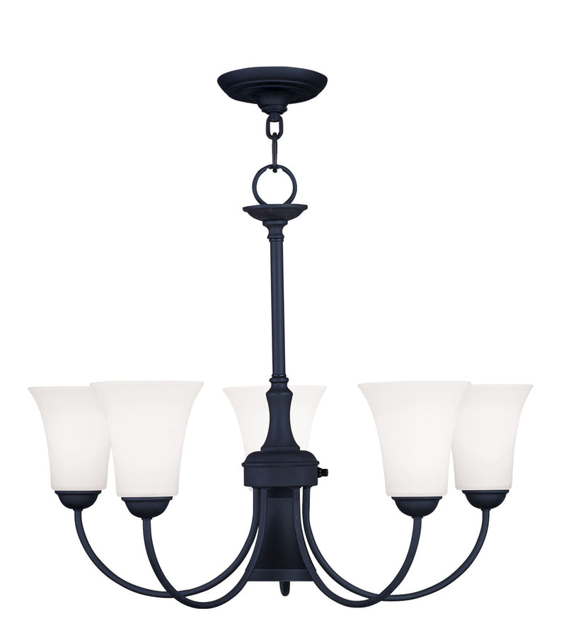 Livex Lighting 6465-04 Six Light Chandelier, Black